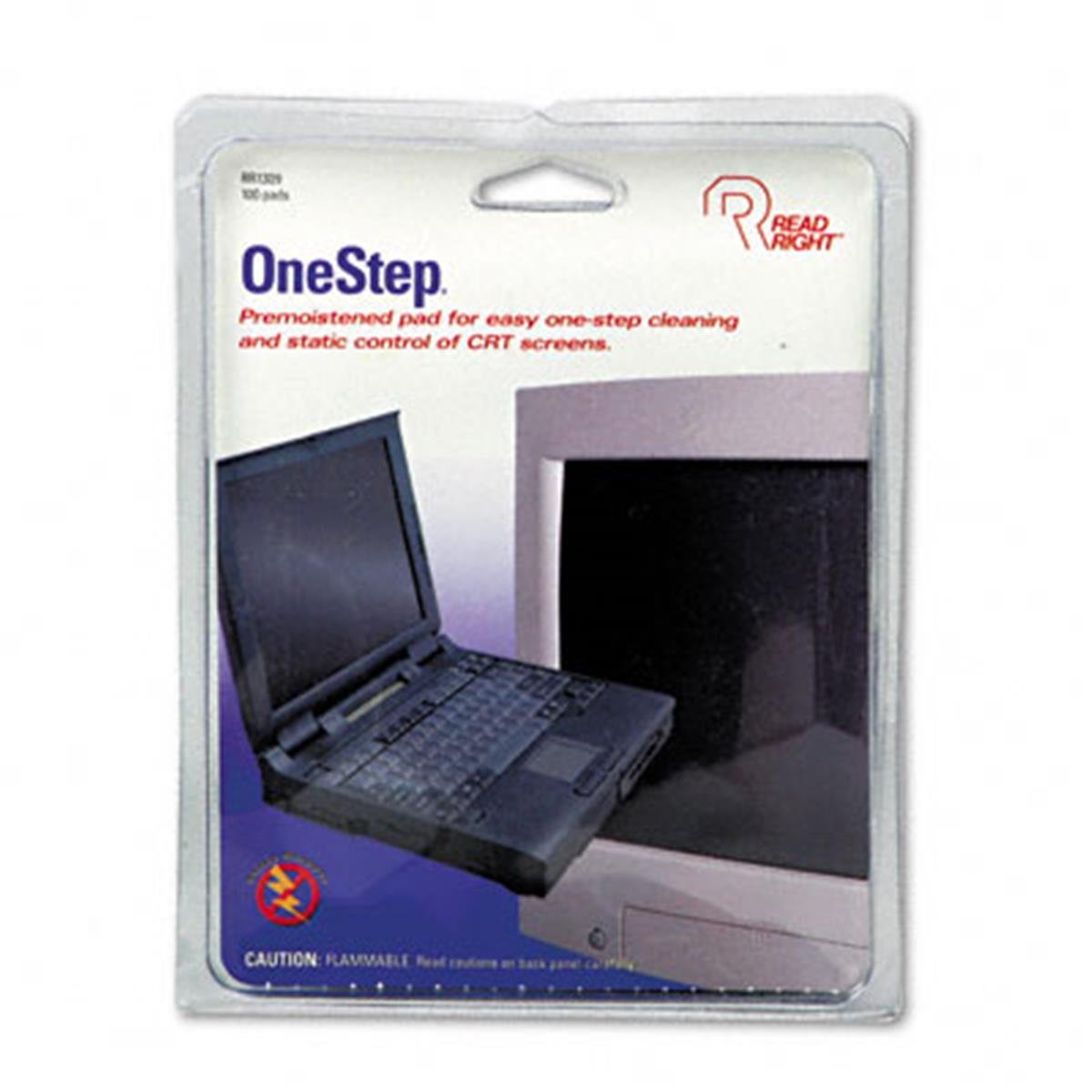 Read Right Read Right RR1309 OneStep CRT Screen Cleaning Pads  5 x 5  Cloth  White  100 Pack RR1309 - alternate 1